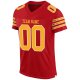 Kid's Custom Red Gold-White Mesh Authentic Football Jersey