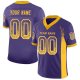 Men's Custom Purple Gold-White Mesh Drift Fashion Football Jersey